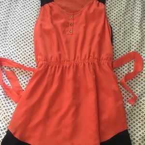 orange and navy dress